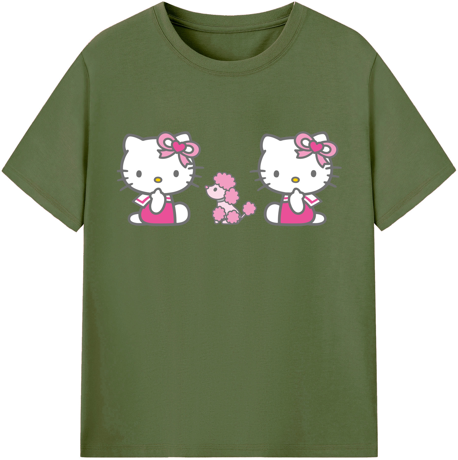 （画像用） Hello Kitty ハローキティ 綿100％半袖Tシャツ（フロントプリント）